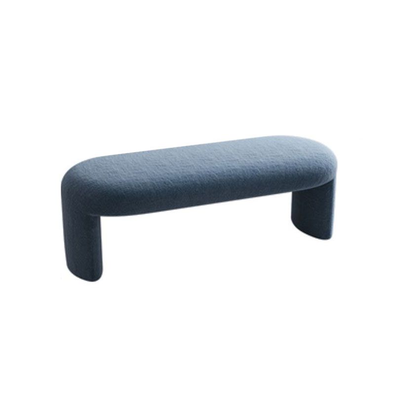 Contemporary Upholstered Bench Oval 17.5" Height Bedroom Bench with Legs