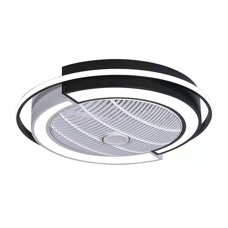 Modern Round LED Ceiling Fan Light Minimalism Flush Mount Light for Living Room