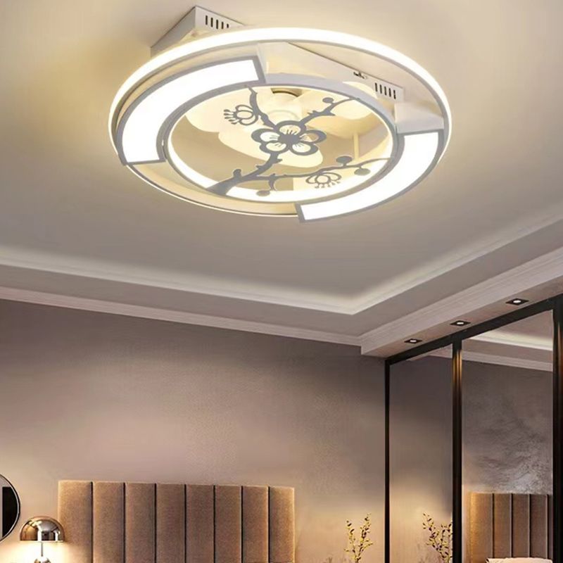 Nordic Style Geometric Fan Light Metal LED Flush Mount Light for Living Room