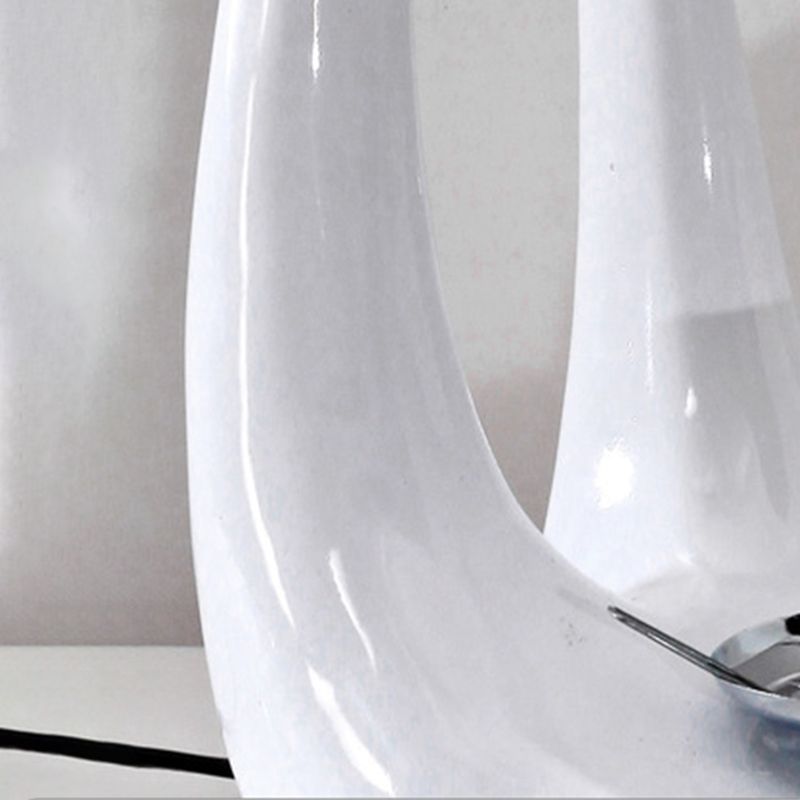 Swan Shaped Wedding Room Nightstand Lamp Opaline Glass 1-Light Modern Table Light