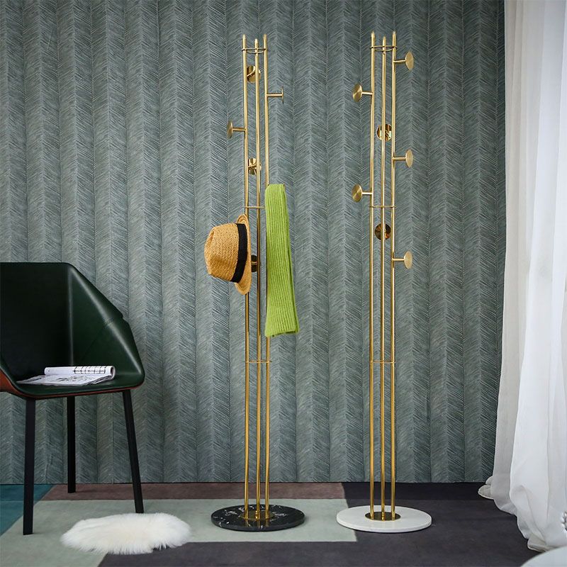 Gold Coat Hanger Contemporary Stainless Steel Entry Hall Tree