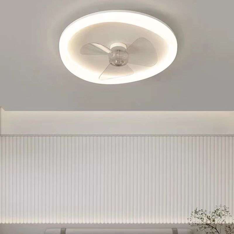 3-Blade Contemporary Ceiling Fan White LED Fan with Light for Room