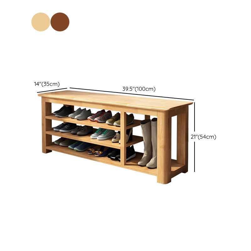 Mid-Century Modern Seating Bench Rectangle Shoe Storage Entryway Bench