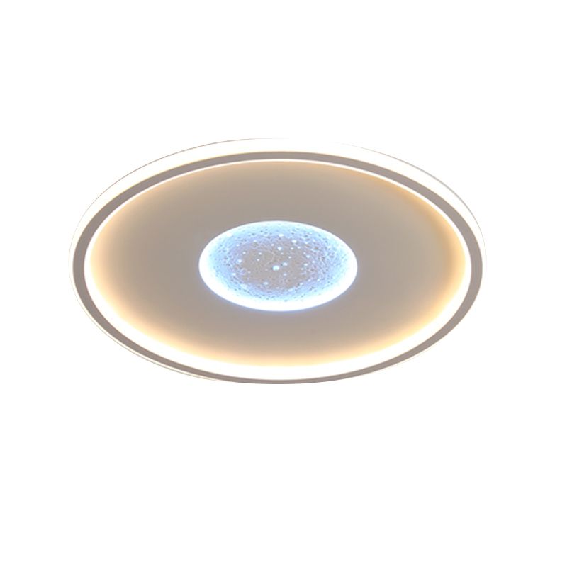 Modern Metal Flush Mount Circle Shape LED Ceiling Light with Acrylic Shade for Bedroom