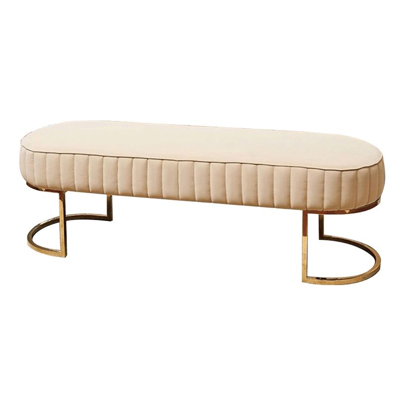 Glam Velvet Foam Bench Solid Color Bench with Legs for Bedroom