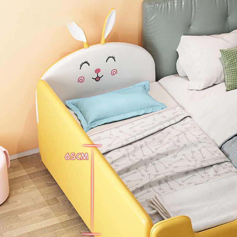 Modern Upholstered Toddler Bed Headboard Kids Bed with Guardrail