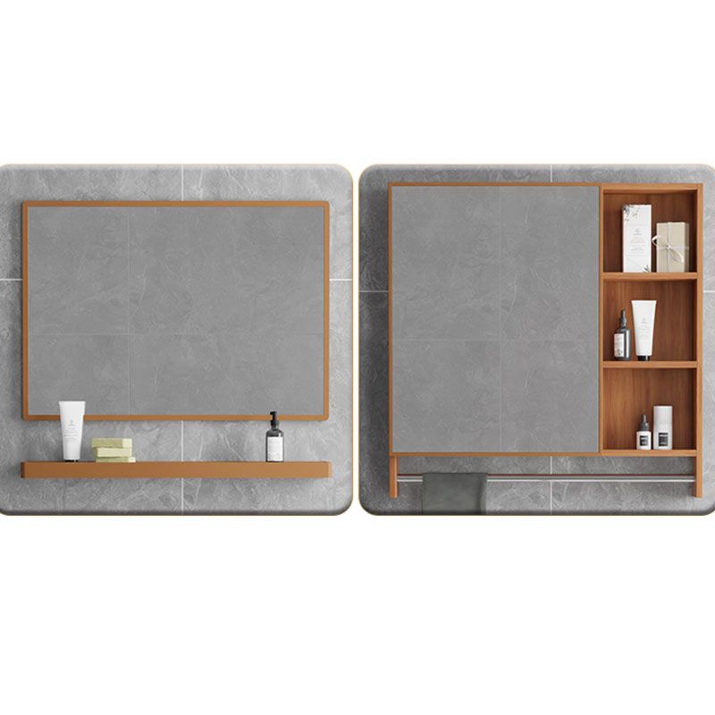 Rectangle Vanity Set Metal Frame Mirror Freestanding 2 Doors Single Sink Bath Vanity