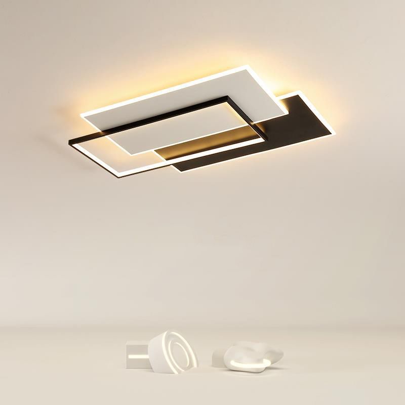 Square Metal and Acrylic Flush Mount 3 - Light LED Modern Ceiling Lighting