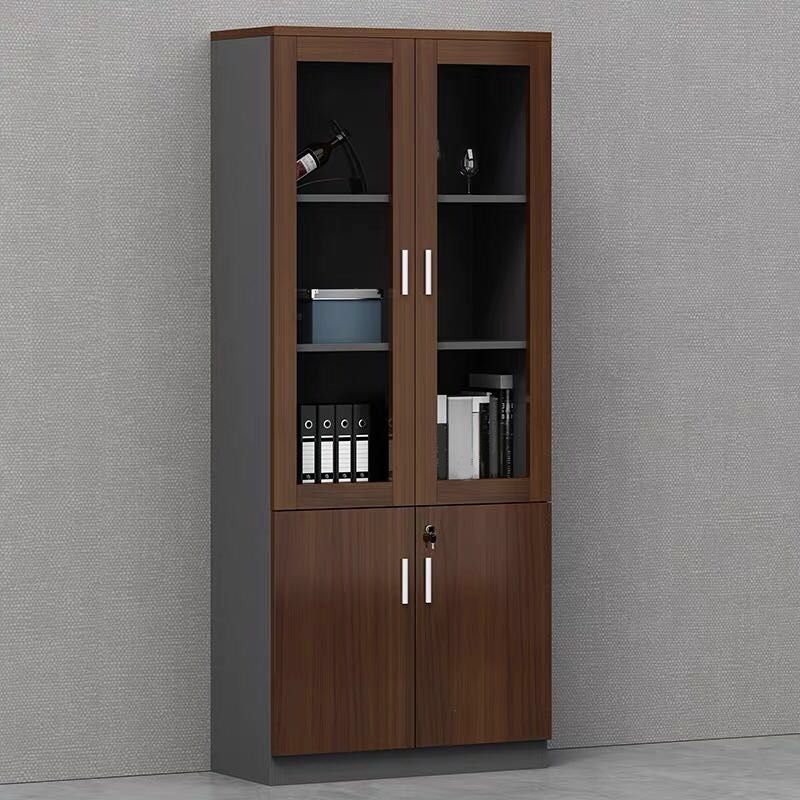 Contemporary File Cabinets Solid Wood Frame Vertical File Cabinet with Key Lock Office