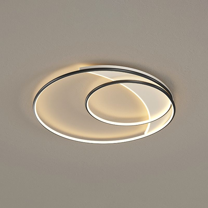 Contemporary Curved Flush Light Fixture Metal 1 Light Flush Mount Lighting