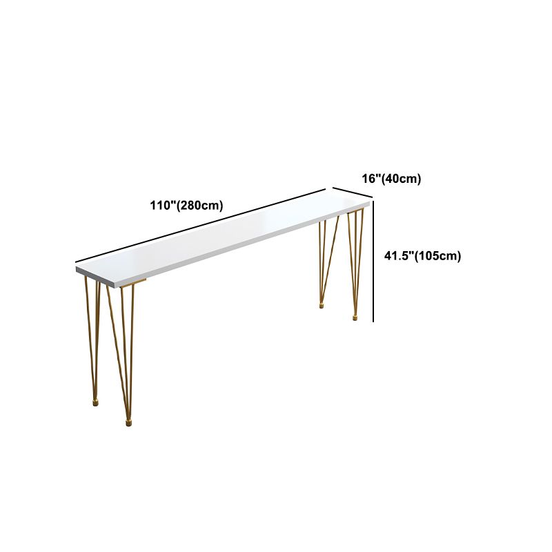 Pine Wood Bar Dining Table Glam Rectangle Bar Table with 4 Legs Pedestal for Dining Room