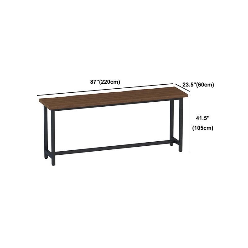 Contemporary Style Rectangle Bar Table Solid Wood Brown Bar Desk