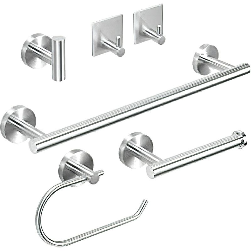 Metal Simple Bathroom Accessory as Individual or as a Set in Silver