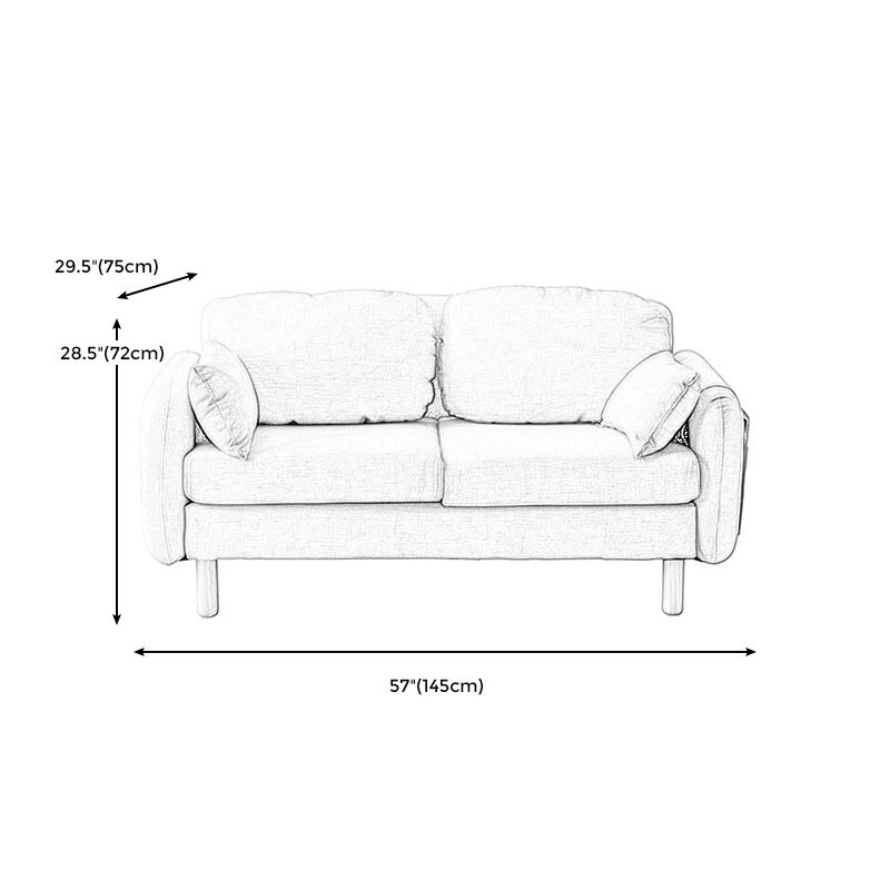 Scandinavian Loveseat with Two Pillow Back and Storage for Apartment