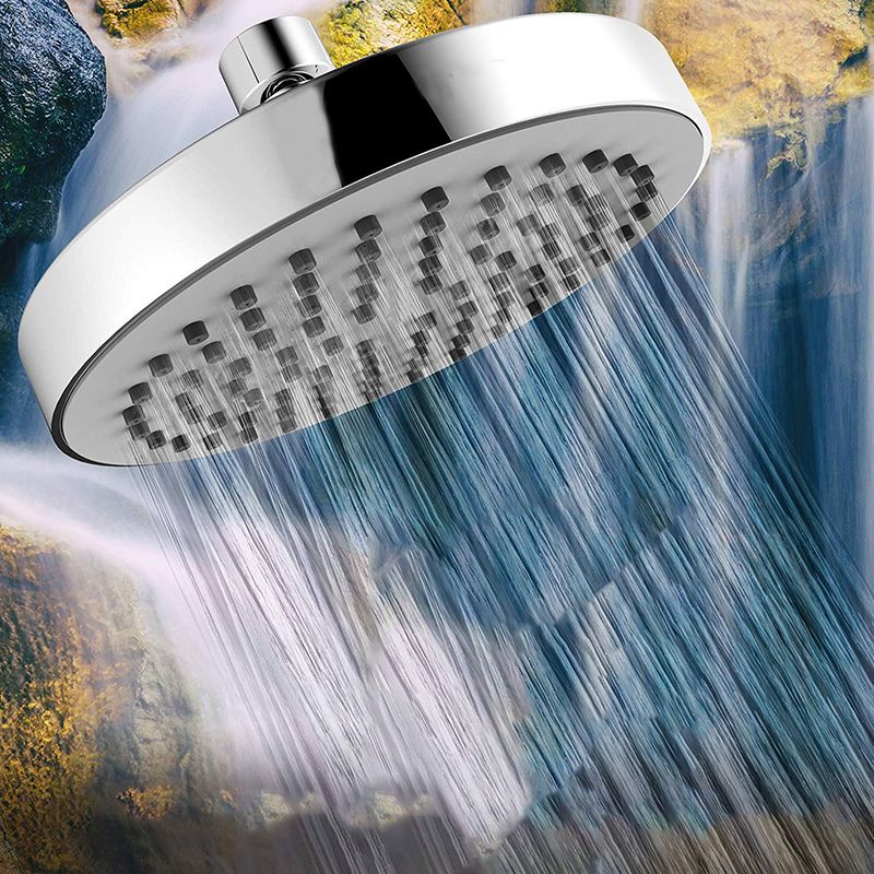 Contemporary Round Fixed Shower Head Wall-Mount Silver Shower Head