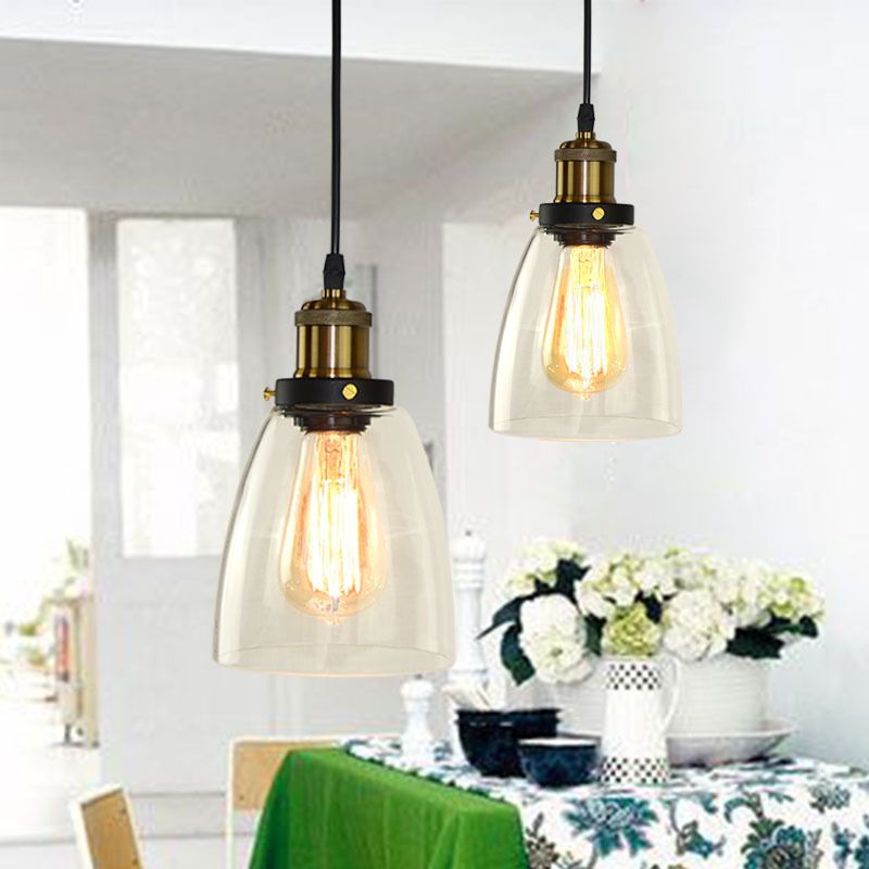 1-Light Geometric Pendant Ceiling Lights Modern Glass Pendant Light Fitting