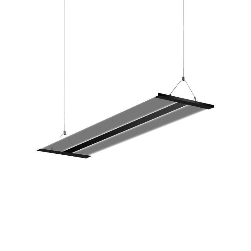 Ultra Slim Acrylic LED Light Fixture Modern Single Light Black/White Ceiling Lamp in Warm/White Light, 35.5"/47" Wide