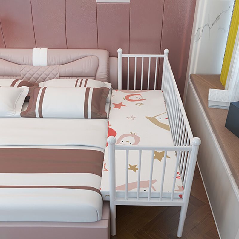 Standard Metal Bed Contemporary White Kids Bed with Mattress