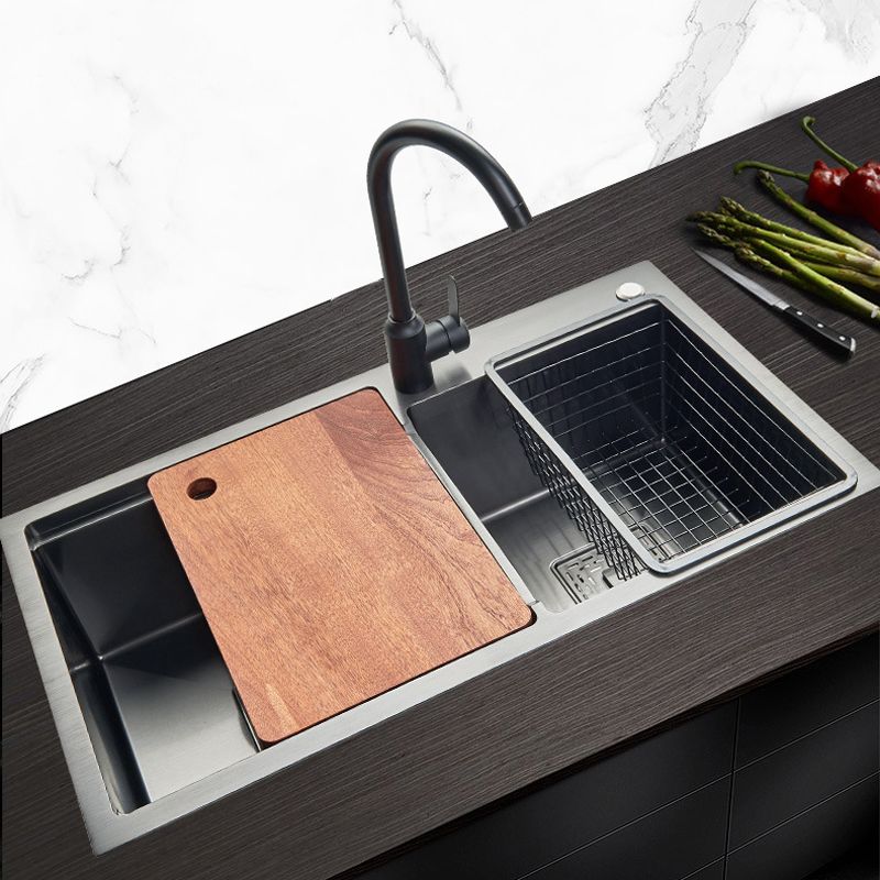 Modern Workstation Sink Stainless Steel Cutting-Board and Faucet Kitchen Sink