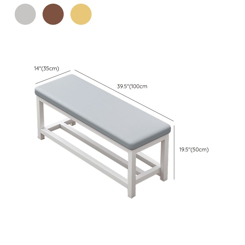 Contemporary Upholstered Bench Rectangle 14"Wide Bench with Shelves