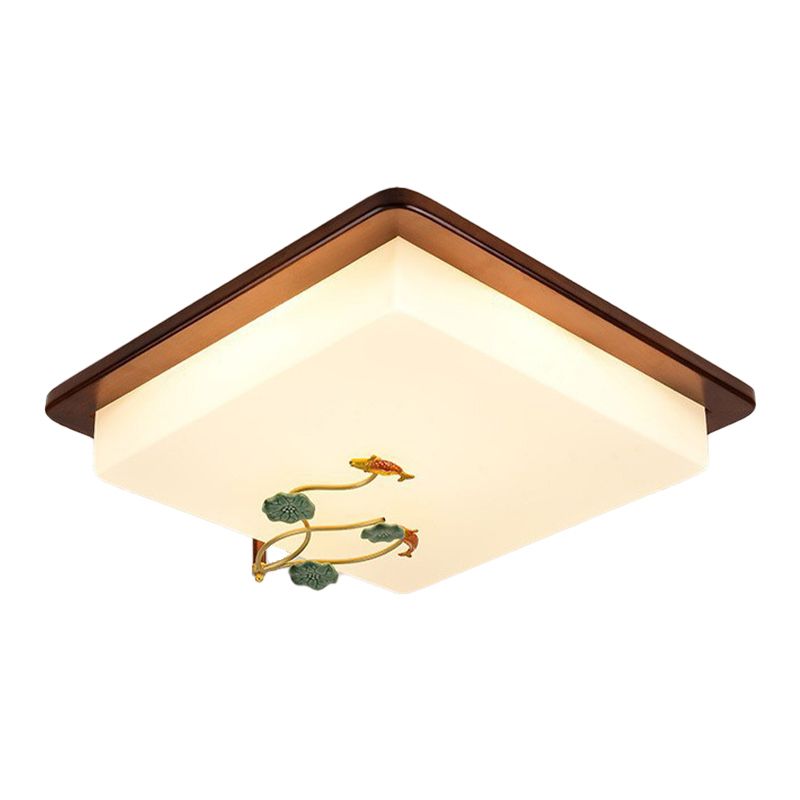 1-Light Flush Mount Ceiling Light Modern Wood Flush Mount Lighting