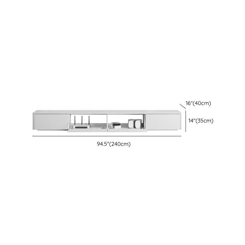 Engineered Wood TV Console Contemporary White Media Console  with Drawers