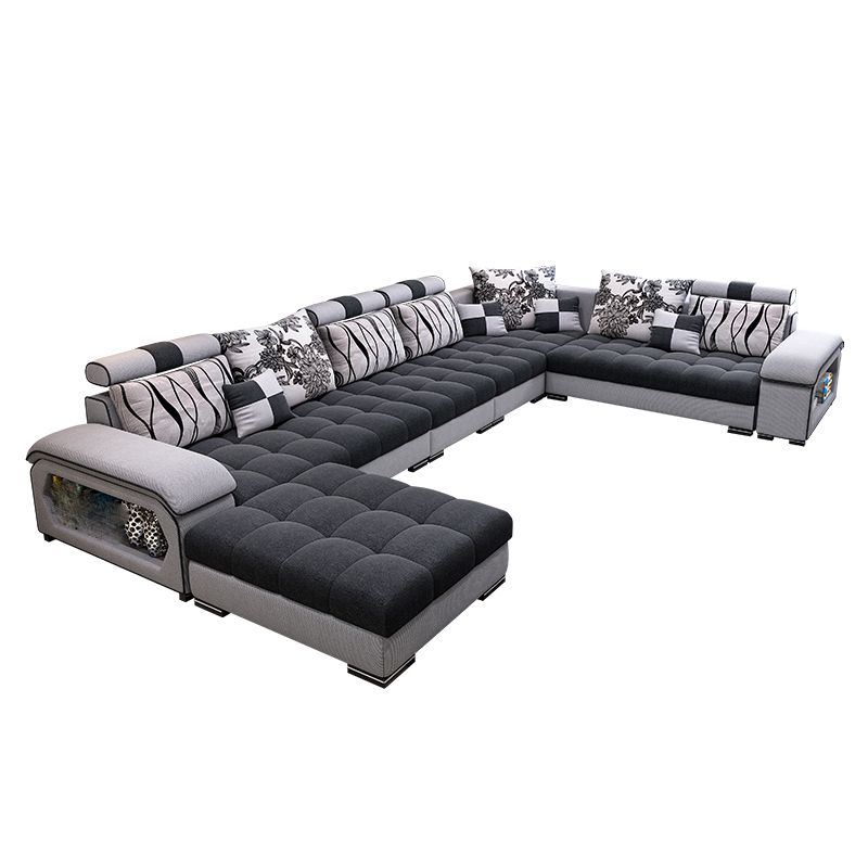 Cuscini rimovibili divani set da divano sezione trapuntato con archiviazione