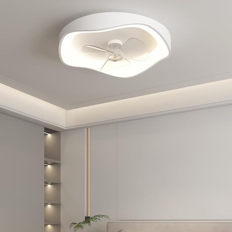 White Fan with Light 3-Blade Modernism LED Ceiling Fan for Foyer