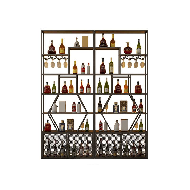 Glam Style Wine Bottle Rack Metal Wine Rack with Stemware Holder