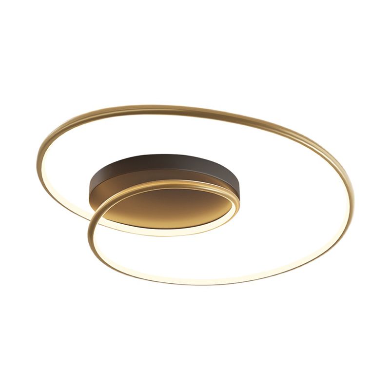 Modern Metal Flush Mount Linear Shape Flush Ceiling Light in Black and Gold with Acrylic