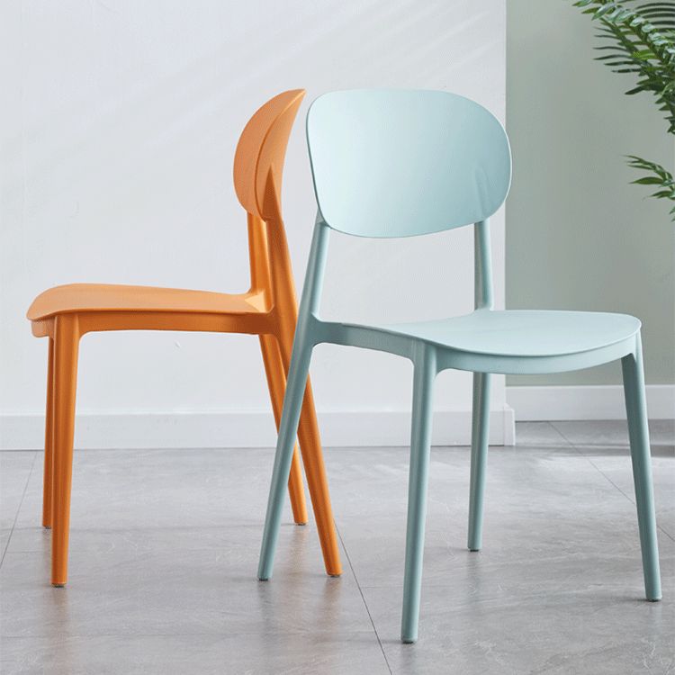 Contemporary Plastic Kitchen Dining Room Chair Open Back Side Chair