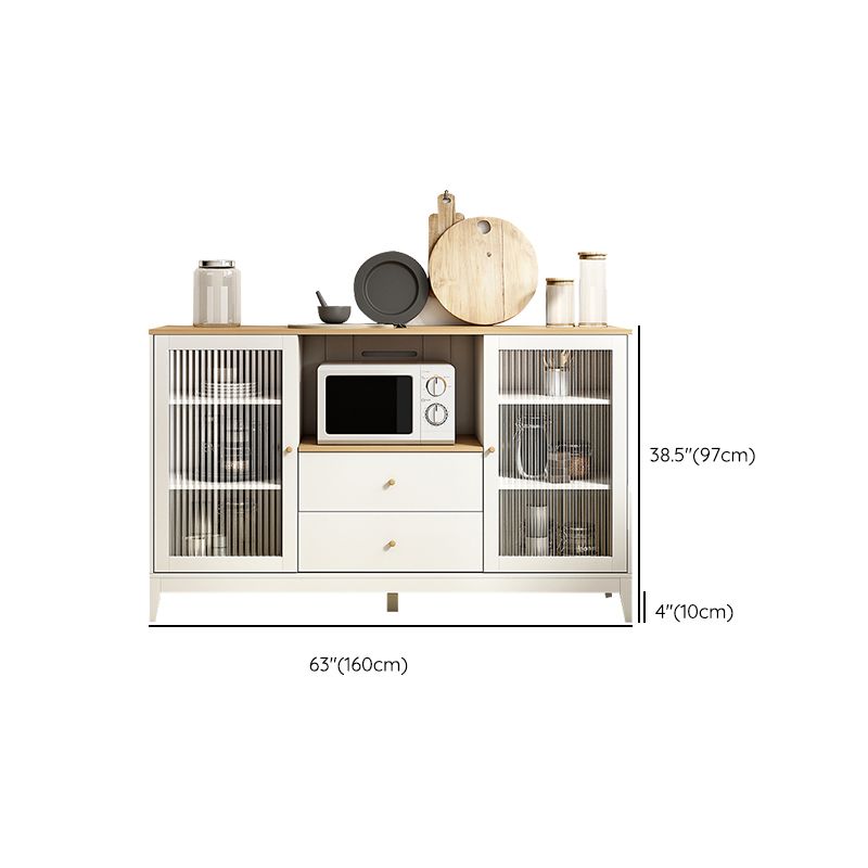 Contemporary Style Sideboard Wood Buffet Stand with Cabinet and Drawers