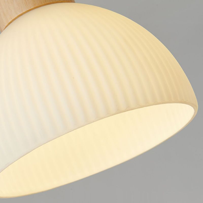 Modern Simple Wooden Ceiling Lamp Dome Shape Ceiling Light for Bedroom