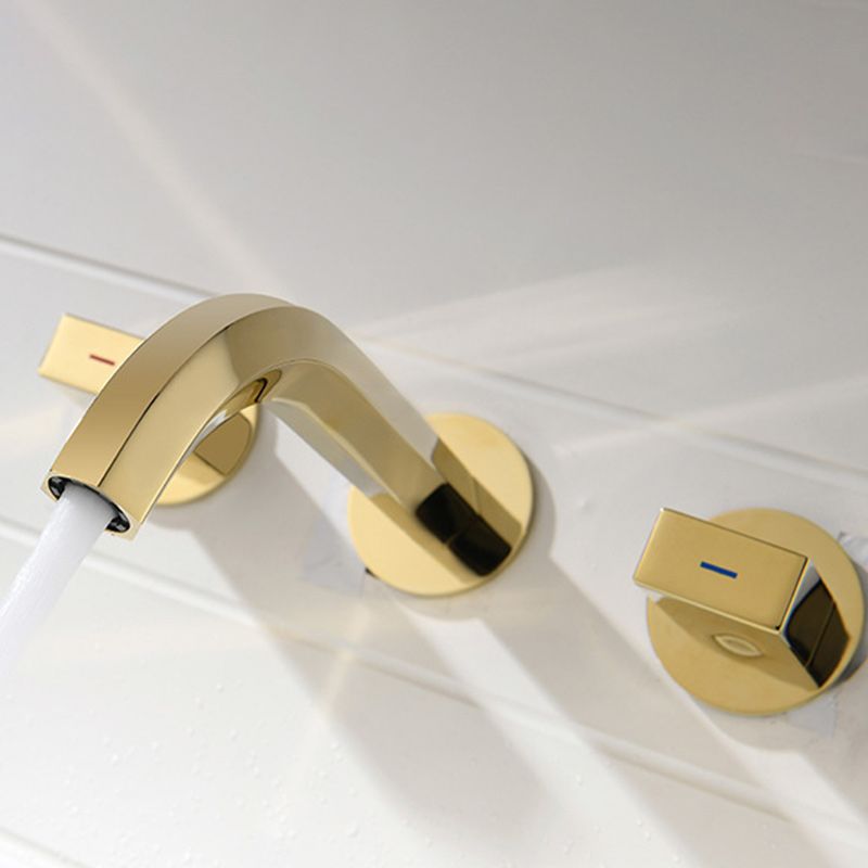 Light Luxury Wall Mounted Bathroom Faucet Double Handles Vessel Faucet