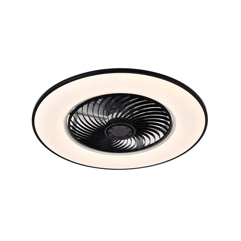 Simplicidad moderna Ventilador de techo LED Luz de hierro forjado Montaje circular con tono acrílico