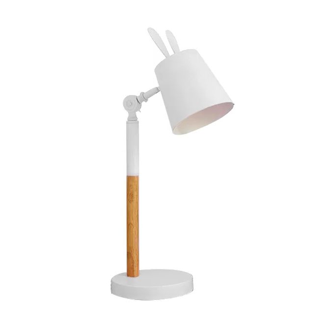 Rotatable Metal Bunny Desk Light 1 Bulb Modern Stylish Desk Lamp in White Finish