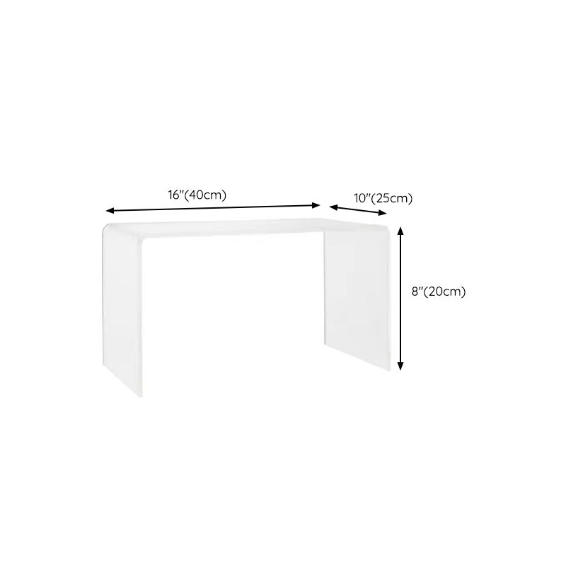 Acrylic Rectangular Writing Desk Modern Sled Base Laptop Table