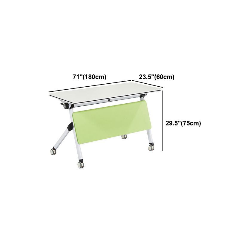 Modern Manufactured Wood Office Desk Rectangular Desk with Wheels