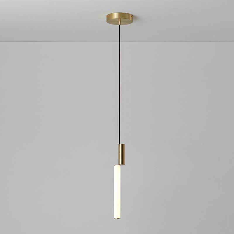 Stick Shaped Bedside Pendulum Light Acrylic Simple Style LED Down Lighting Pendant in Gold