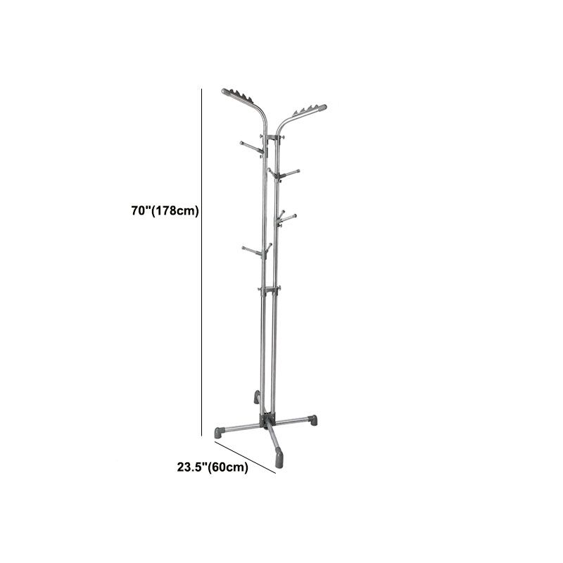 Contemporary Metal Hall Tree with Hooks and Castors Entry Hall Tree