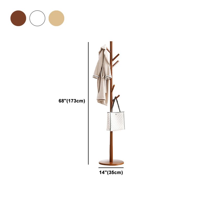 Modern Hall Tree Wood Entryway Kit with Hooks Free Standing Coat Hanger