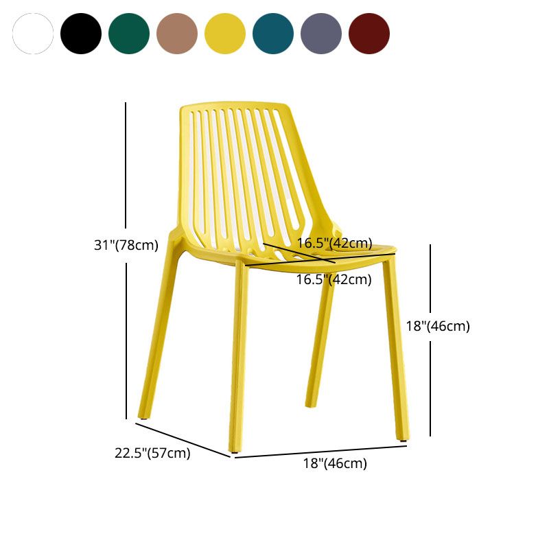 Modern Chairs Dining Stackable Armless Chairs with Plastic Legs for Kitchen