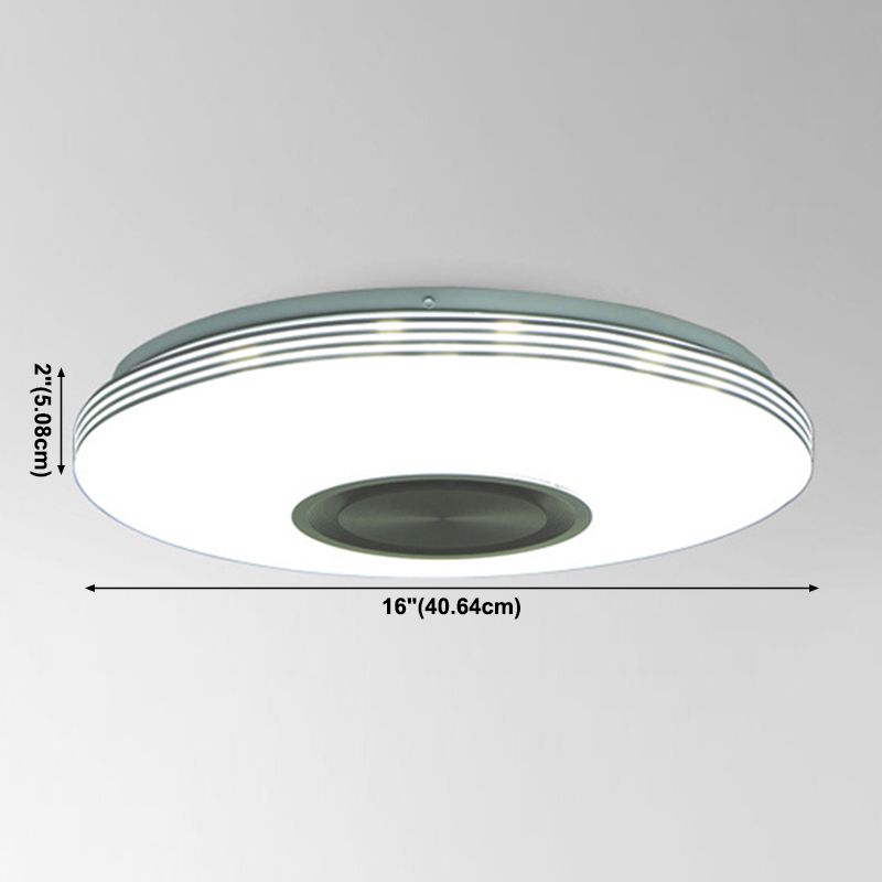 Acrylic Circle Ceiling Light Fixture Simple LED Bluetooth Ceiling Flush in White