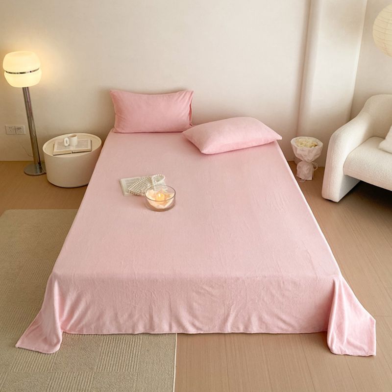 Solid Color Bed Sheet Breathable Skin-friendly Non-pilling Bed Sheet Set