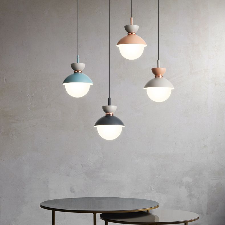 1 Light Dome Pendant Lighting Nordic Style Iron Pendant Lighting Fixtures for Restaurant