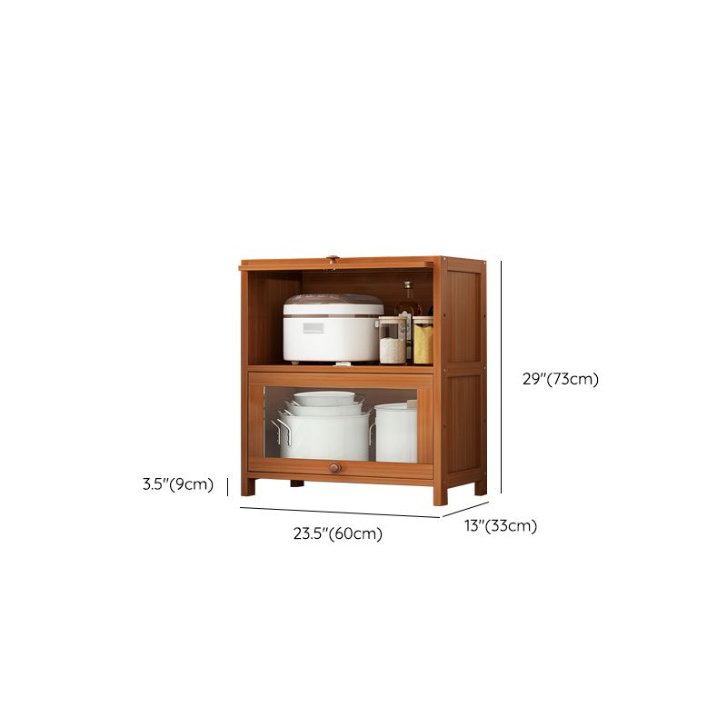 Brown Bamboo Kitchen Server Modern Dining Server for Living Room