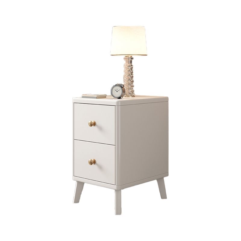 Solid Wood Bedside Cabinet Contemporary Night Table with Drawers