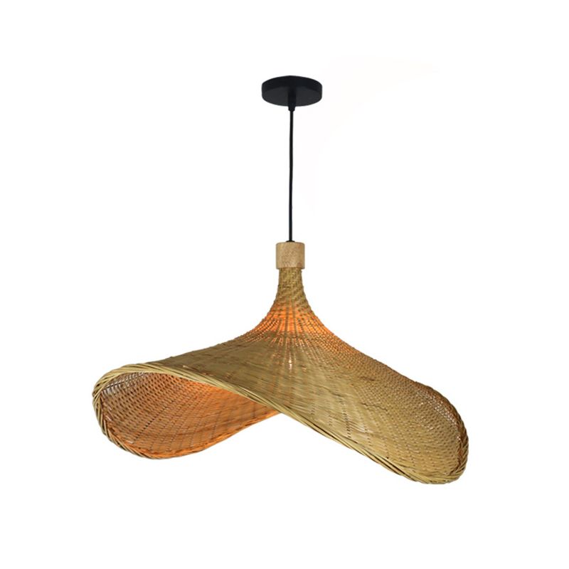 Straw Hat Rattan Down Lighting Warehouse 16"/19.5"/23.5" Width 1 Head Beige Hanging Ceiling Light