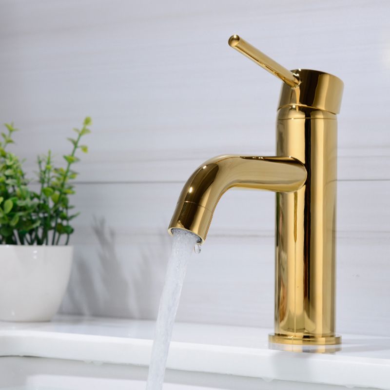 Modern 1-Handle Bathroom Sink Faucet Brushed Gold Vessel Sink Faucet Brass