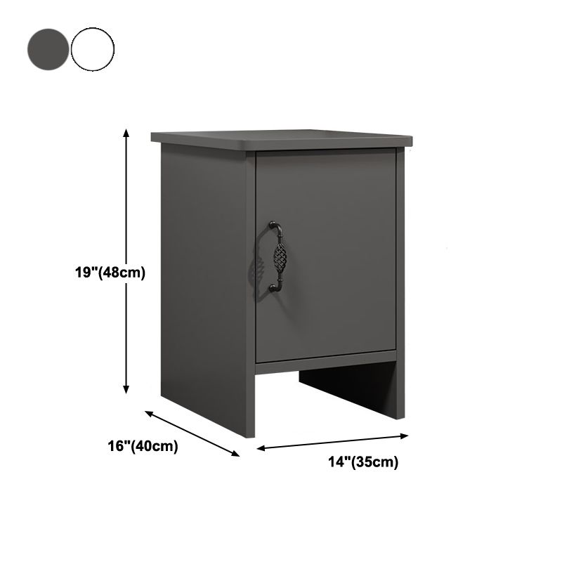 19" H Imitation Wood Nightstand Modern Night Table with 1-Door